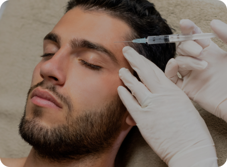 man getting cosmetic injection men spa las vegas